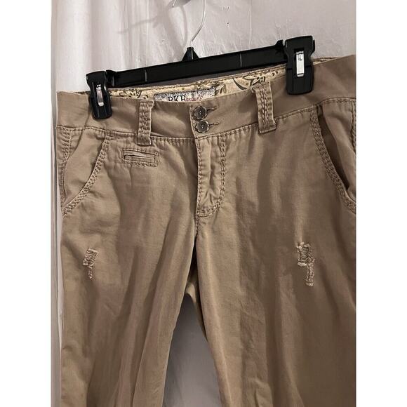 Bke Casual Brown Distressed Bryn Chono Pants Sz 26 - Picture 2 of 6